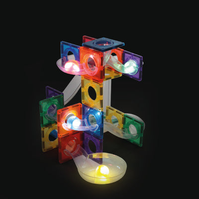 Cleverclixx Parcours à billes Dazzling lights - Jeu magnétique 100 pièces
