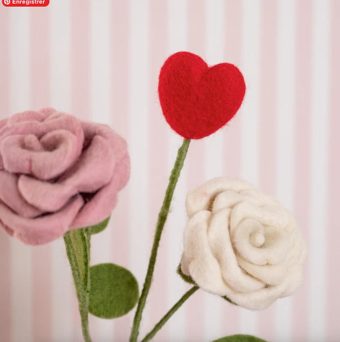 Coeur branche décorative en feutrine de laine - Sjaal met Verhaal