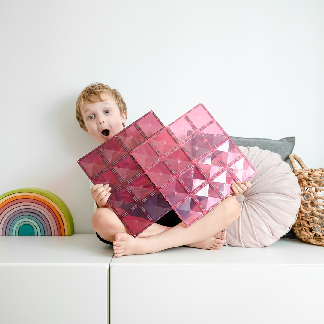 Connetix 2 Plaques magnétique Pink - Berry 30 x 30 cm