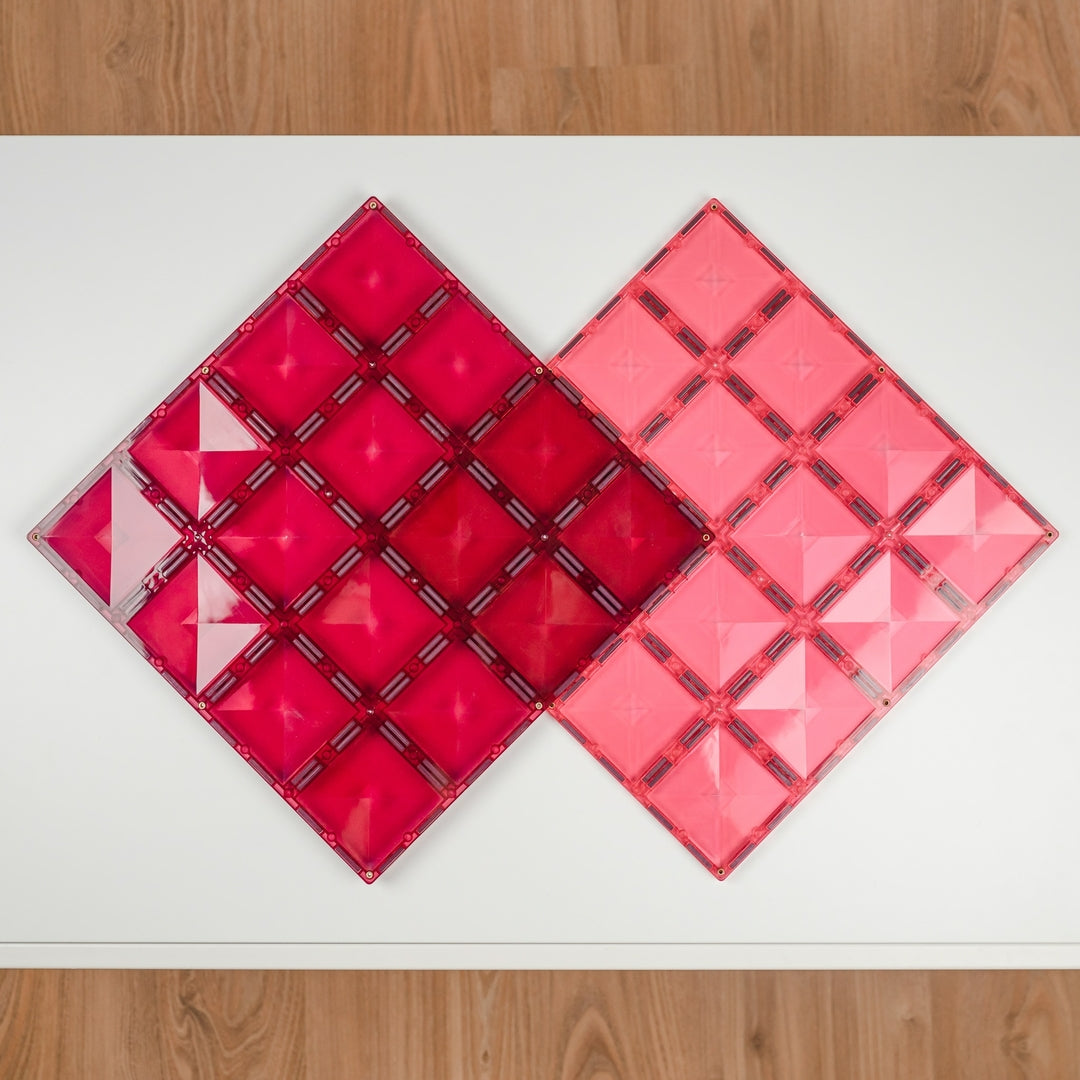 Connetix 2 Plaques magnétique Pink - Berry 30 x 30 cm