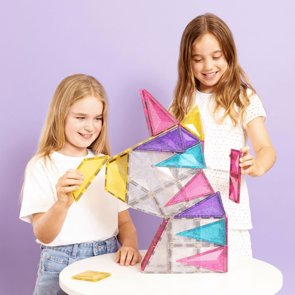 Connetix Glitter unicorn jeu magnétique Licorne pailletée 56 pièces