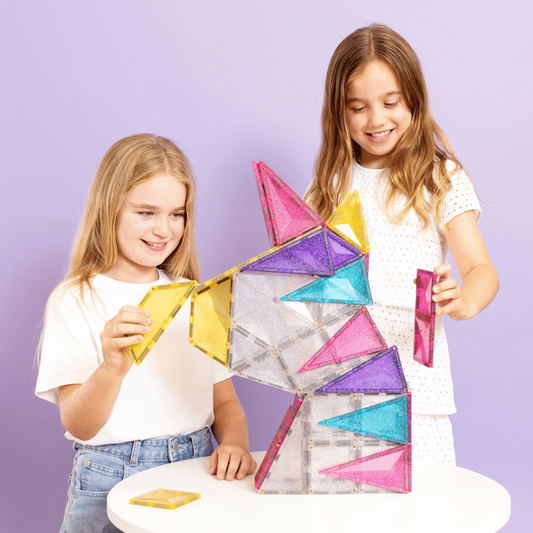 Connetix Glitter unicorn jeu magnétique Licorne pailletée 56 pièces