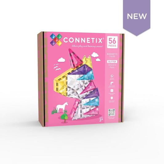 Connetix Glitter unicorn jeu magnétique Licorne pailletée 56 pièces
