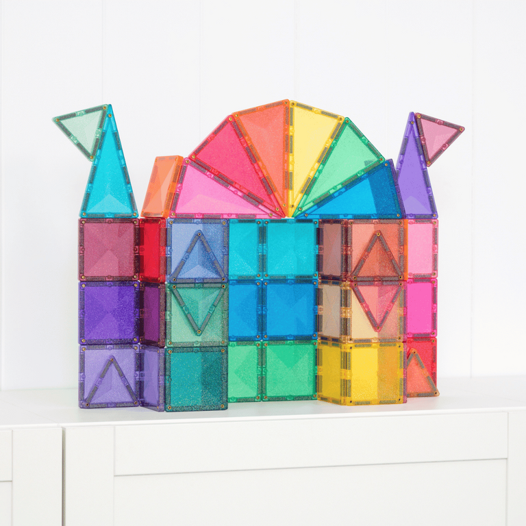Connetix Jeu magnétique Château pailleté - Glitter castle pack 48 pièces