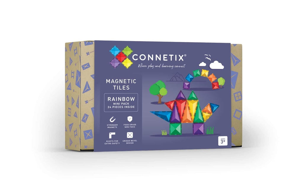 Connetix Jeu magnétique Mini pack Arc-en-ciel 24 pièces