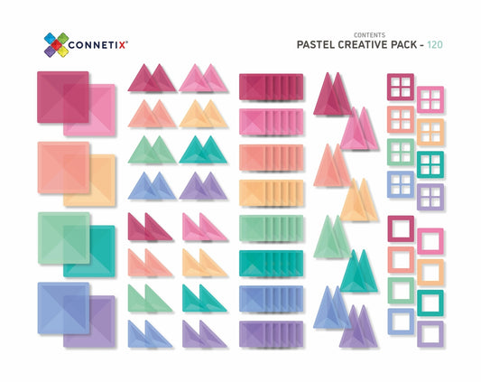 Connetix Jeu magnétique Pack Créatif Pastel - 120 pièces
