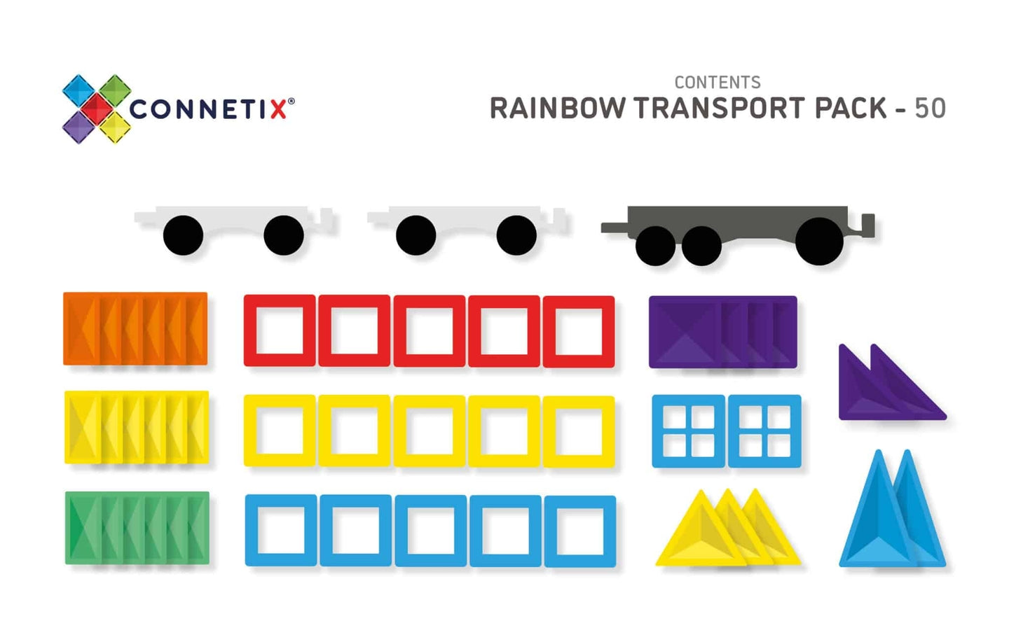 Connetix Jeu magnétique Pack de transport 50 pièces