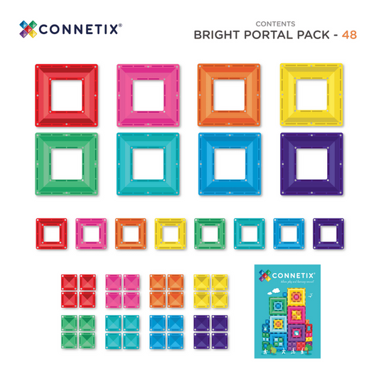 Connetix Jeu magnétique Portails colorés - Bright Portal pack 48 pièces