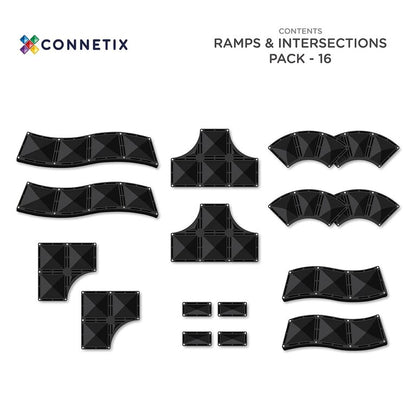 Connetix Jeu magnétique Rampes et Intersections - Lot de 16
