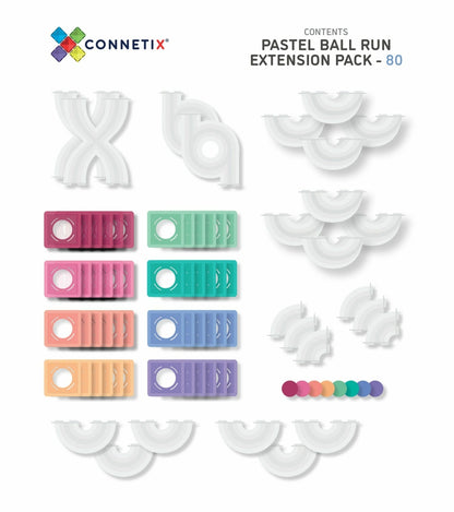 Connetix Pack d'extension parcours de billes pastel - 80 pièces