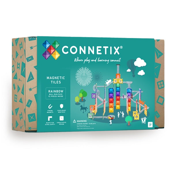 Parcours de billes Arc-en-ciel Jeu magnétique Connetix - 92 pièces