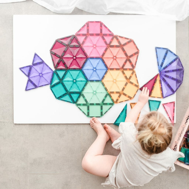 Connetix Tiles Jeu magnétique Mega Pack Pastel - 202 pièces