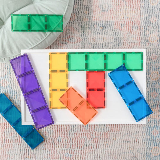 Connetix Tiles Jeu magnétique Rectangles arc-en-ciel Lot de 18