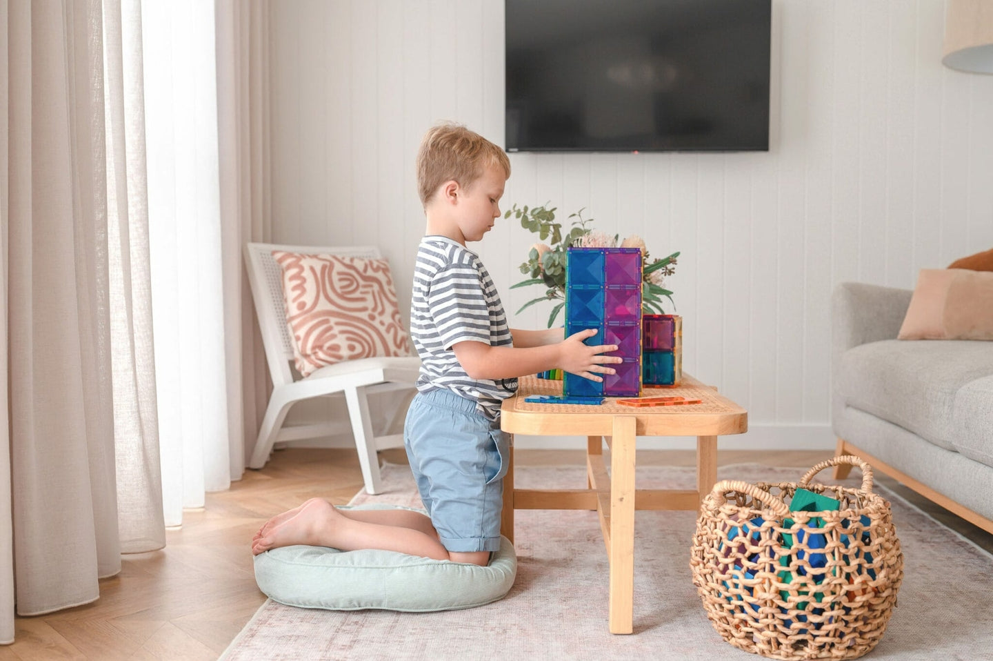 Connetix Tiles Jeu magnétique Rectangles arc-en-ciel Lot de 18
