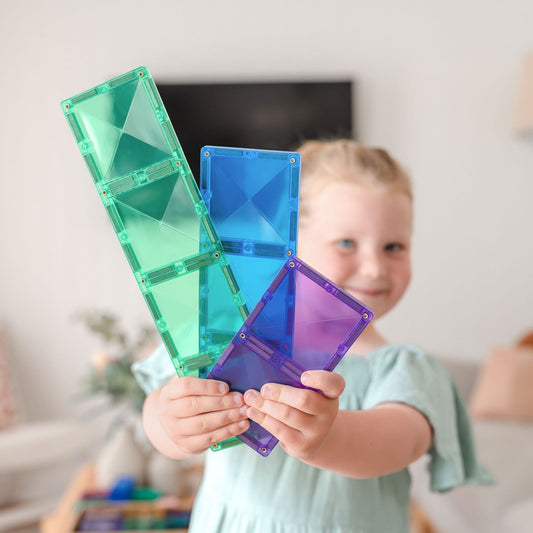 Connetix Tiles Jeu magnétique Rectangles arc-en-ciel Lot de 18