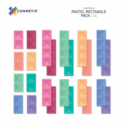 Connetix Tiles Jeu magnétique Rectangles Pastel Lot de 24