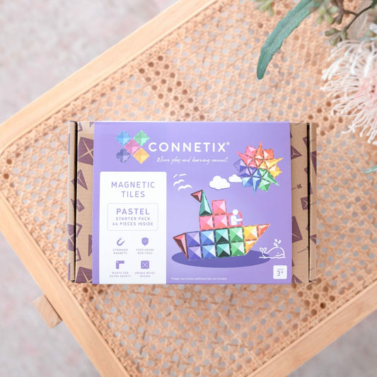 Connetix Tiles Jeu magnétique Starterset Pastel - Lot de démarrage 64 pièces