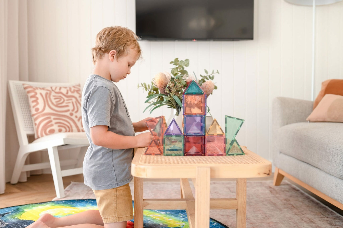 Connetix Tiles Jeu magnétique Starterset Pastel - Lot de démarrage 64 pièces
