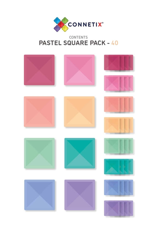 Connetix Tiles Pack de 40 carrés Pastel