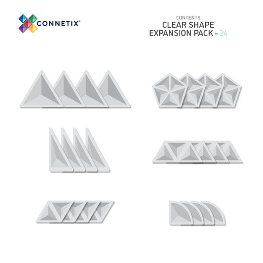 Connetix Jeu magnétique Formes Translucide Lot de 24