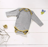 Cosilana Body manches longues gris/vert - laine/soie