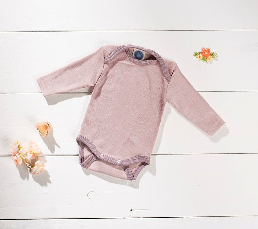 Cosilana Body manches longues rose/lilas - laine/soie