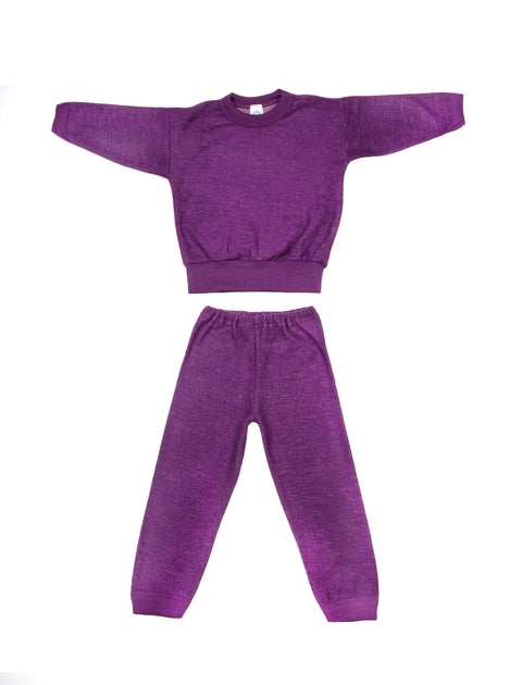 COSILANA Pyjama 2 pièces en laine Violet