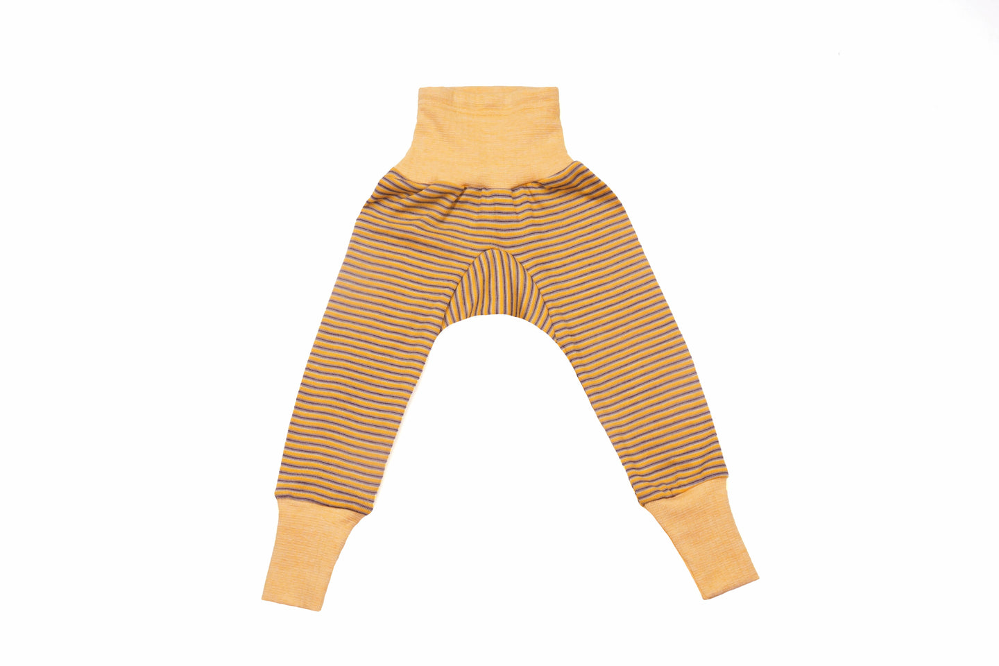 Cosilana Pantalon laine/soie jaune/prune/naturel rayé