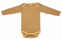 Cosilana Body manches longues laine/soie jaune/prune/naturel rayé