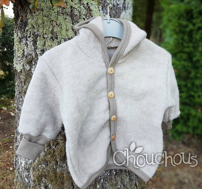 Cosilana gilet avec capuche Café au lait