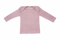 Cosilana T-shirt manches longues laine/soie rose/gris/naturel rayé