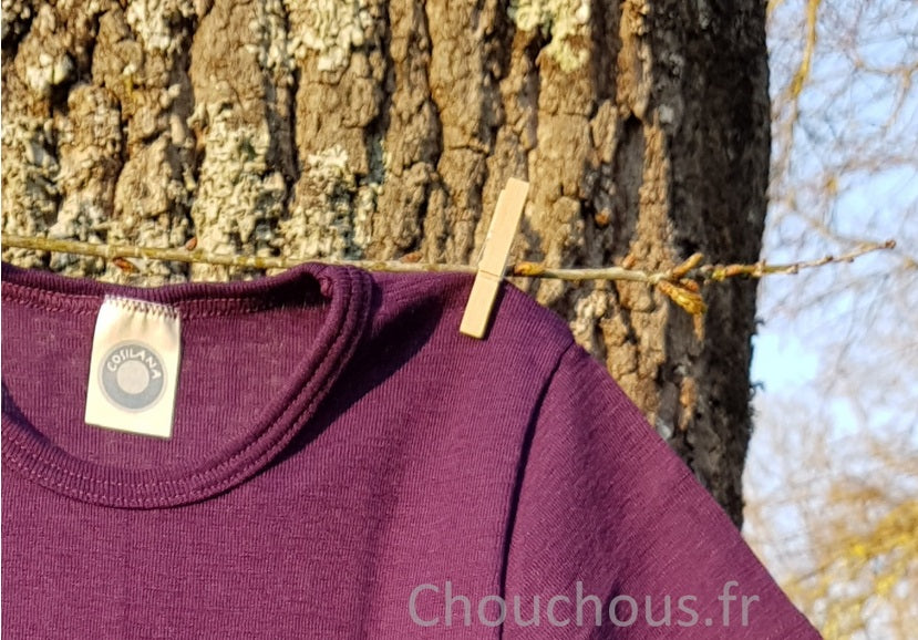 Cosilana T-shirt Enfant manches courtes violet - laine/soie