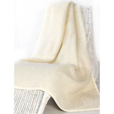 Alwero Couverture en laine Thumbled Naturel - Divers dimensions