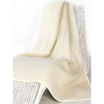 Alwero Couverture en laine Thumbled Naturel - Divers dimensions