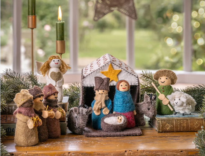 Crèche de Noël en feutrine de laine Couleur