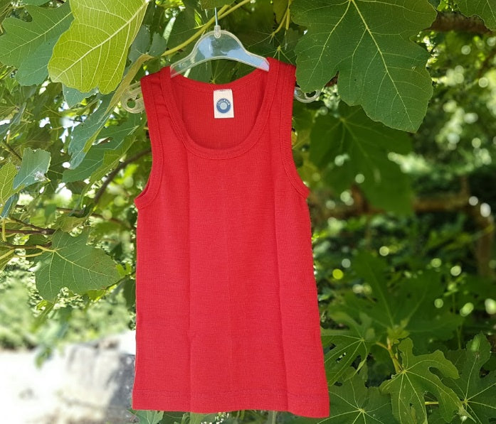 Cosilana débardeur enfant Rouge - Laine/Soie