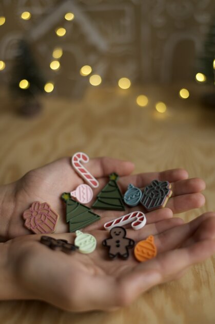 Kiddi Magic Mini's Loose parts jeu sensoriel Noël -Lot de 12