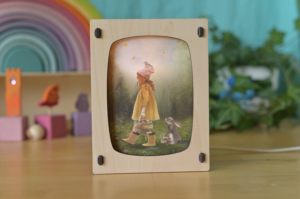 Lampe en bois pour Carte Postale