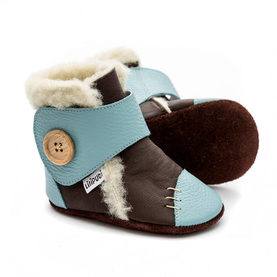 Bottines fourrées en cuir souple Liliputi Earth