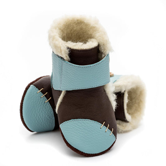 Bottines fourrées en cuir souple Liliputi Earth