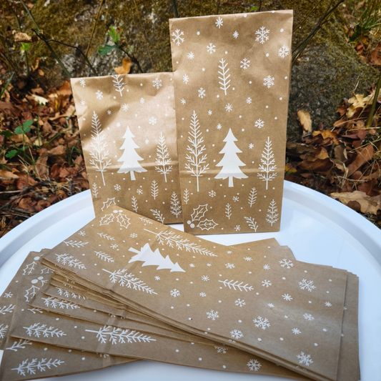 24 Sachets Forêt Enchantée et 24 Autocollants kraft