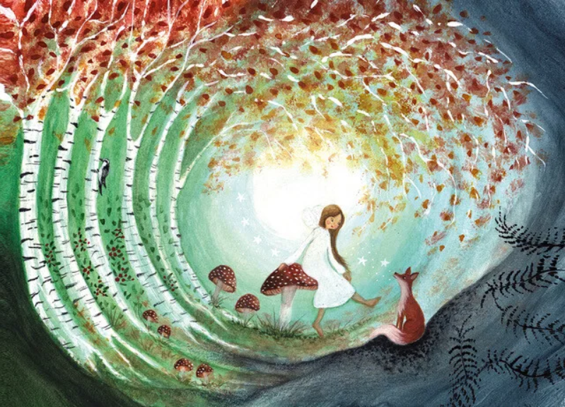 Carte postale Fall Fairy - Illustratrice Bijdehansje