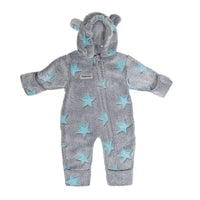 Combinaison Hoppediz Gris étoiles bleues et oreilles ourson