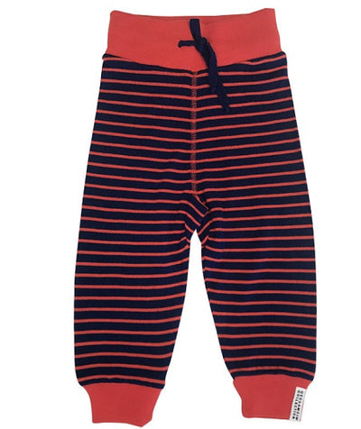 Pantalon en laine Marine/Rouge rayé Geggamoja