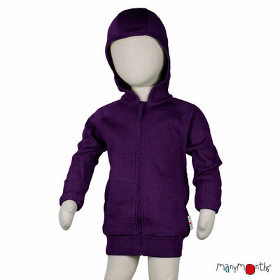 Gilet à capuche zippé en laine ManyMonths - coloris 2024