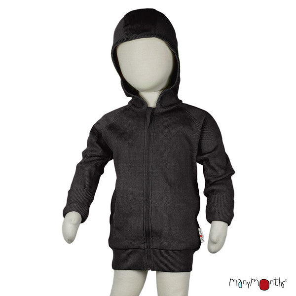Gilet à capuche zippé en laine ManyMonths - coloris 2024