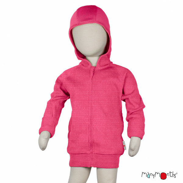 Gilet à capuche zippé en laine ManyMonths - coloris 2024