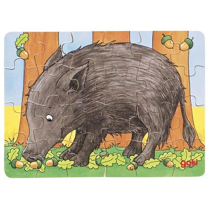 Goki Mini puzzle en bois Animaux - 24 pièces