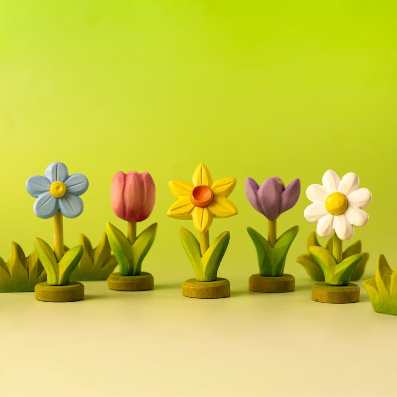 BumbuToys Support vert pour les figurines Fleurs