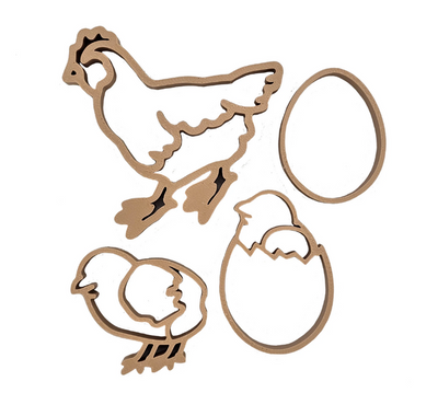 Grennn Emporte-pièce Cycle La vie de la poule - Jeux sensoriels